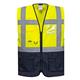 Portwest Warsaw Hi Vis Contrast Executive Vest XL Yellow/Navy (Pack of 10)