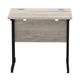 Impulse 800 x 600mm Straight Desk Grey Oak Top Black Cantilever Leg
