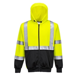 Portwest Hi Vis Contrast Zipped Hoodie 3XL Yellow/Blk