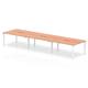 B2B White Frame Bench Desk 1200 Beech (6 Pod)