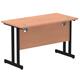 Impulse 1200 x 600mm Straight Desk Beech Top Black Cantilever Leg