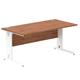 Impulse 1600/800 Rectangle White Cable Managed Leg Desk Walnut