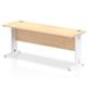 Impulse 1800 x 600mm Straight Desk Maple Top White Cable Managed Leg