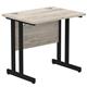 Impulse 800 x 600mm Straight Desk Grey Oak Top Black Cantilever Leg
