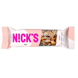 NICK'S - NUT CRUNCH BAR - PEANUT - 12X40G