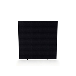Impulse Plus Oblong 1500/1400 Floor Free Standing Screen Black Fabric Light Grey Edges