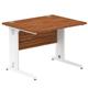 Impulse 1000/800 Rectangle White Cable Managed Leg Desk Walnut