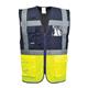 Portwest Paris Hi Vis Contrast Executive Vest L Yellow/Navy (Pack of 10)