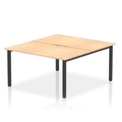 Evolve Plus 1400mm B2B 2 Person Office Bench Desk Maple Top Black Frame