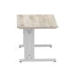 Impulse 1200 x 800mm Straight Desk Grey Oak Top Silver Cable Managed Leg