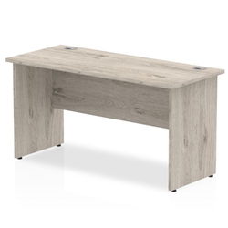 Impulse 1400 x 600mm Straight Desk Grey Oak Top Panel End Leg