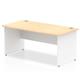 Impulse Panel End 1600/800 Rectangle Desk Maple Top White Panels Ref TT000111