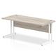 Impulse 1800 x 800mm Straight Desk Grey Oak Top White Cantilever Leg