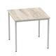 Impulse 800mm Straight Table Grey Oak Top Silver Box Frame Leg