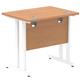 Impulse 800 x 600mm Straight Desk Oak Top White Cantilever Leg