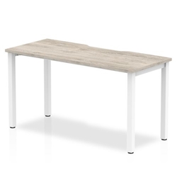Evolve Plus 1400mm Single Starter Desk Grey Oak Top White Frame