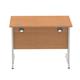 Impulse 1000 x 800mm Straight Desk Oak Top Silver Cable Managed Leg