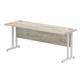 Impulse 1800 x 600mm Straight Desk Grey Oak Top Silver Cantilever Leg