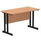 Impulse 1200 x 600mm Straight Desk Oak Top Black Cantilever Leg