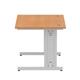 Impulse 1000 x 800mm Straight Desk Oak Top Silver Cable Managed Leg