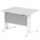 Impulse 1000/800 Rectangle White Cable Managed Leg Desk White