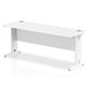 Impulse 1800 x 600mm Straight Desk White Top White Cable Managed Leg