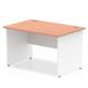 Impulse Panel End 1200/800 Rectangle Desk Beech Top White Panels Ref TT000003