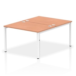 Impulse Bench B2B 2 Person 1200 White Frame Office Bench Desk Beech