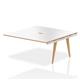 Oslo 1600mm B2B Ext Kit White Top Natural Wood Edge White Frame