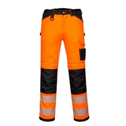 Portwest PW3 Hi Vis Work Trousers 44 Orange/Blk