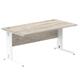 Impulse 1600 x 800mm Straight Desk Grey Oak Top White Cable Managed Leg
