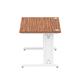 Impulse 1400/800 Rectangle White Cable Managed Leg Desk Walnut