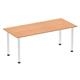 Impulse 1800mm Straight Table Oak Top Chrome Post Leg
