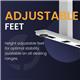 Air 1600 x 600mm Height Adjustable Desk Maple Top Cable Ports White Leg With White Steel Modesty Panel