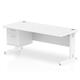 Impulse 1800 x 800mm Straight Desk White Top White Cable Managed Leg 1 x 2 Drawer Fixed Pedestal