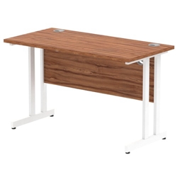 Impulse 1200/600 Rectangle White Cantilever Leg Desk Walnut