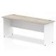 Impulse 1800 x 600mm Straight Desk Grey Oak Top White Panel End Leg