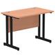 Impulse 1000 x 600mm Straight Desk Beech Top Black Cantilever Leg