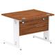 Impulse 1000/800 Rectangle White Cable Managed Leg Desk Walnut