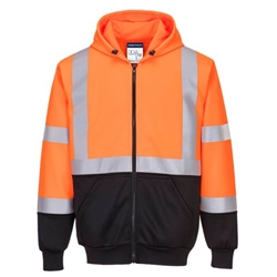 Portwest Hi Vis Contrast Zipped Hoodie M Orange/Blk