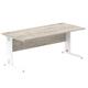 Impulse 1800 x 800mm Straight Desk Grey Oak Top White Cable Managed Leg