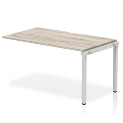 Evolve Plus 1400mm Single Row Ext Kit Grey Oak Top Silver Frame
