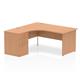 Impulse 1600 Left Hand Panel End Workstation 600 Pedestal Bundle Oak