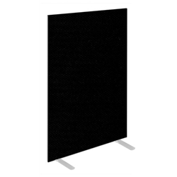Impulse Plus Oblong 1500/600 Floor Free Standing Screen Black Fabric Light Grey Edges