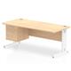 Impulse 1800 x 800mm Straight Desk Maple Top White Cable Managed Leg 1 x 2 Drawer Fixed Pedestal