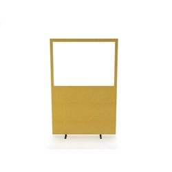 Impulse Plus Clear Half Vision 1800/1200 Floor Free Standing Screen Beige Fabric Light Grey Edges