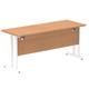 Impulse 1600/600 Rectangle White Cantilever Leg Desk Oak