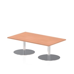 Italia 1400 x 800mm Poseur Rectangular Table Beech Top 475mm High Leg