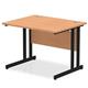Impulse 1000 x 800mm Straight Desk Oak Top Black Cantilever Leg