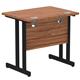 Impulse 800 x 600mm Straight Desk Walnut Top Black Cantilever Leg